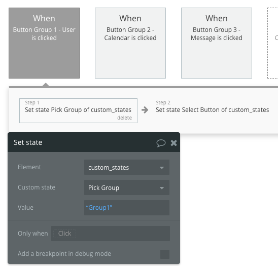 Pick Group Custom State