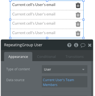 Repeating group of Users
